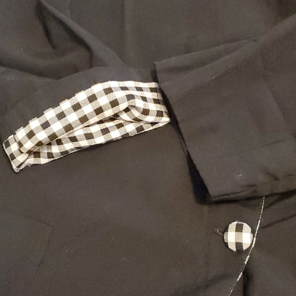 Intriguing Threads Black Gingham Collar Jacket - image 5